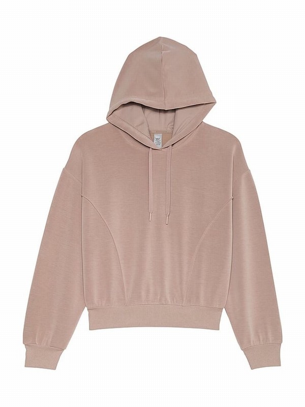 Rose / Beige Victoria Secret CandeNude VSX Featherweight Knit Hoodie | IQNBA2801