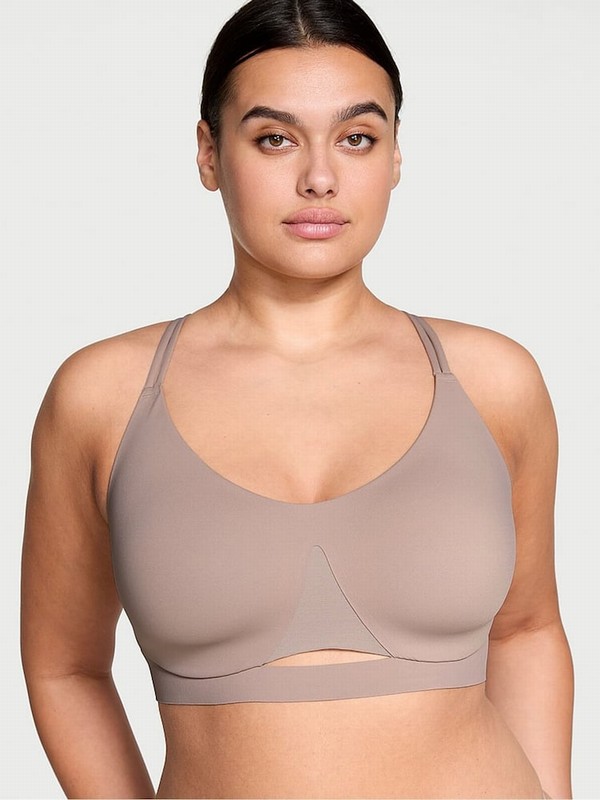 Rose / Beige Victoria Secret CandeNude VSX Elevate™ Strappy Comfort Low Impact Sports Bra | WYHSR4719