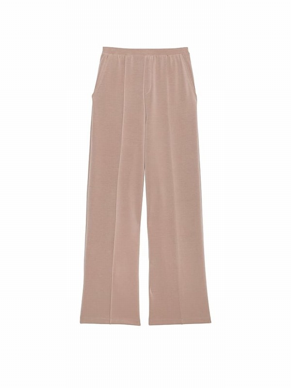 Rose / Beige Victoria Secret CandeNude Wide Leg VSX Featherweight Knit Joggers | RBALH9645