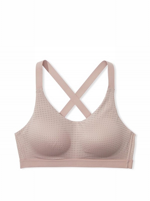 Rose / Beige Victoria Secret CandleNude VSX Lightweight Mesh Medium Impact Sports Bra | SCMJW4257