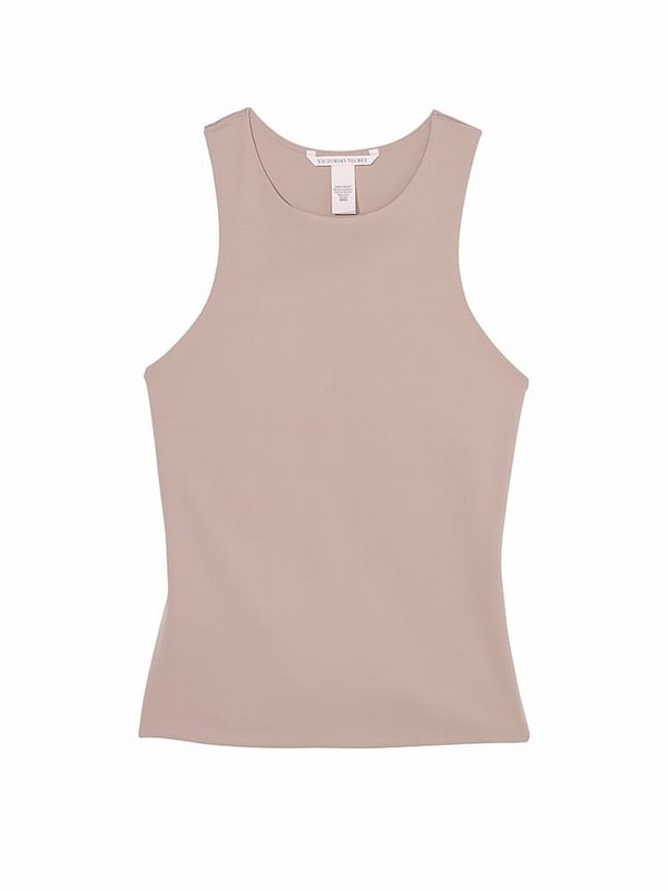 Rose / Beige Victoria Secret CandleNude VS Elevate High Neck Tops | XMRHQ8190