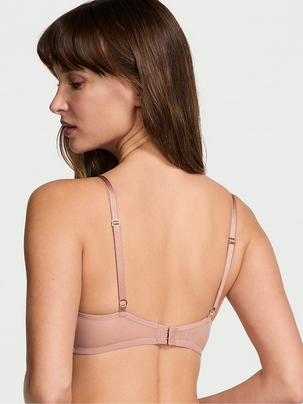 Rose / Gold Victoria Secret Push Up Star Embroidery Bras | FTPMW9834