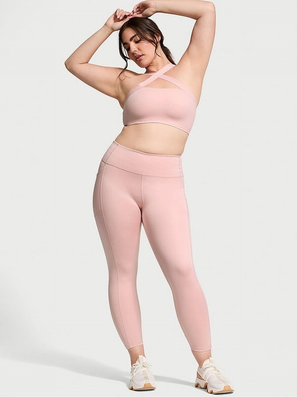 Rose / Pink Victoria Secret Chalk 7/8 Length VS Essential Pocket Leggings | PHRNB8513