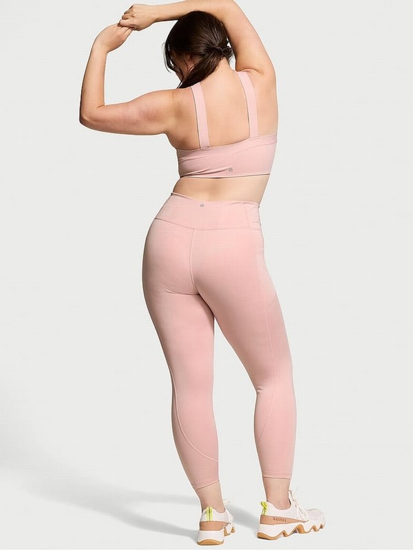 Rose / Pink Victoria Secret Chalk 7/8 Length VS Essential Pocket Leggings | PHRNB8513