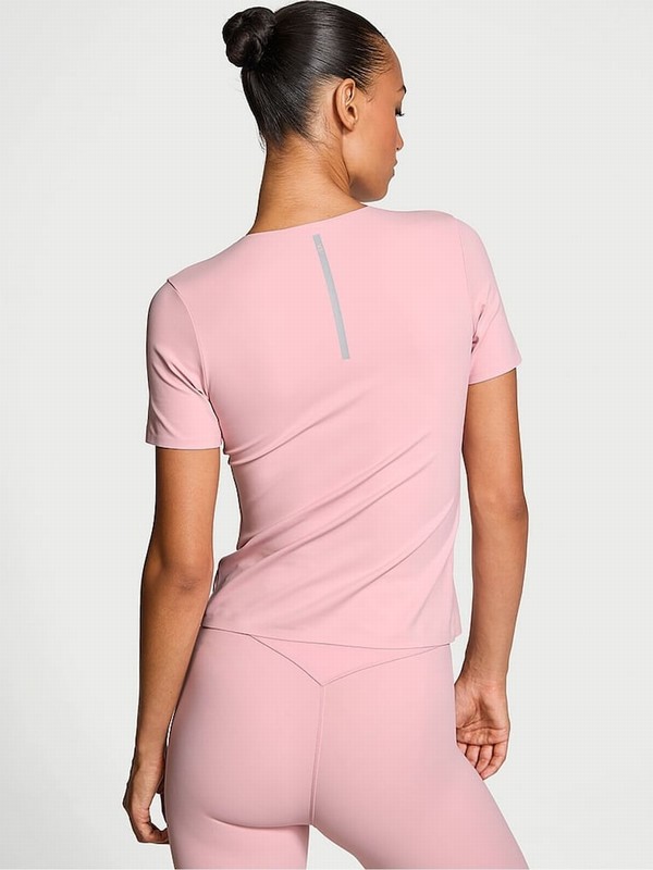 Rose / Pink Victoria Secret Chalk Elevate™ Stretch T Shirts | QLCFH0742