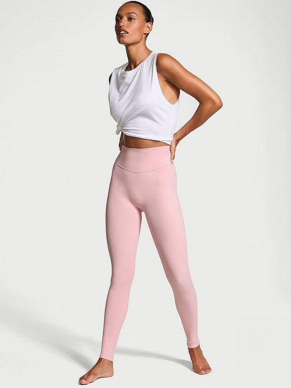 Rose / Pink Victoria Secret Chalk Full Length VSX Elevate™ Leggings | XJUVC9406