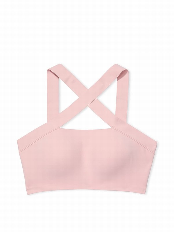 Rose / Pink Victoria Secret Chalk Strappy Cross Front Bras | ZQFPK5172