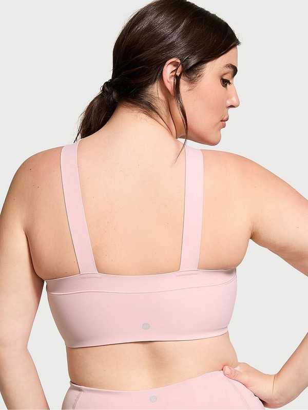 Rose / Pink Victoria Secret Chalk Strappy Cross Front Sports Bra | NYQFP7023