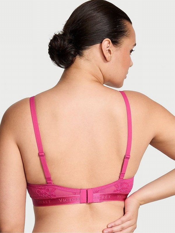Rose / Pink Victoria Secret Luscious Full Cup Push Up Full Cup Push Up Lace Bras | AGDSV2684