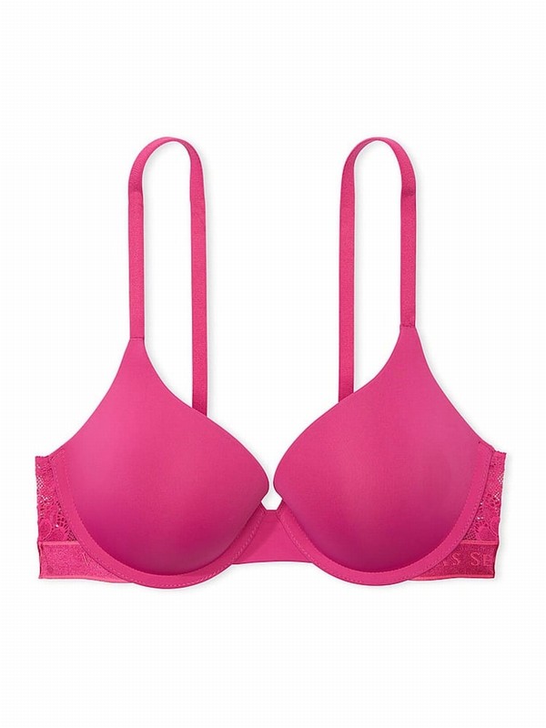 Rose / Pink Victoria Secret Luscious Full Cup Push Up Full Cup Push Up Lace Bras | AGDSV2684