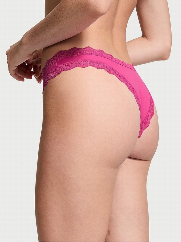 Rose / Pink Victoria Secret Luscious Lace Trimzilian Underwear | RVESA7514