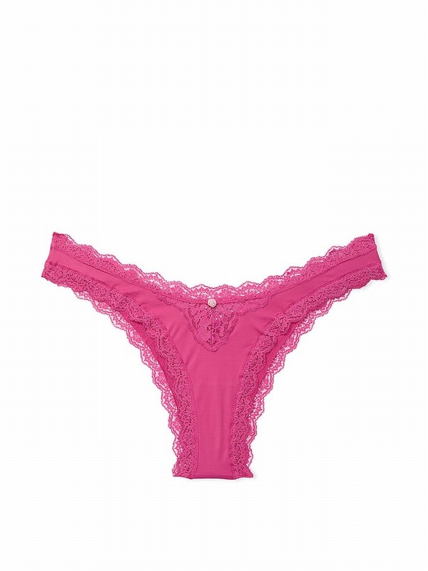 Rose / Pink Victoria Secret Luscious Lace Trimzilian Underwear | RVESA7514