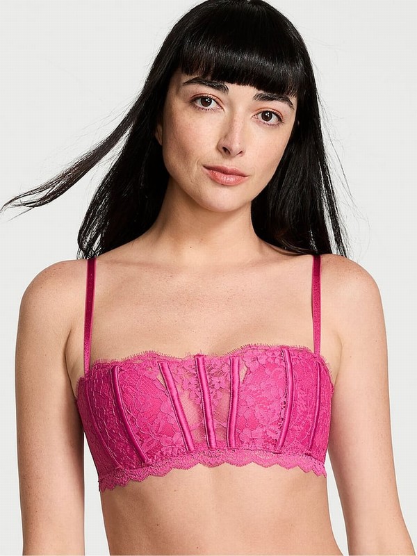 Rose / Pink Victoria Secret Luscious Lace Bandeau Top Bras | ZYAOD3725