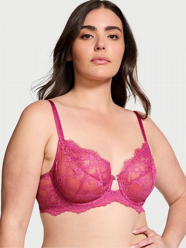 Rose / Pink Victoria Secret Luscious Lace Full Cup Bras | PLEUZ5018