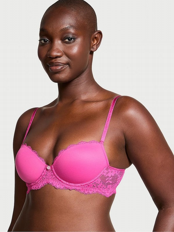 Rose / Pink Victoria Secret Luscious Lightly Lined Demi Bras | XNLES7532