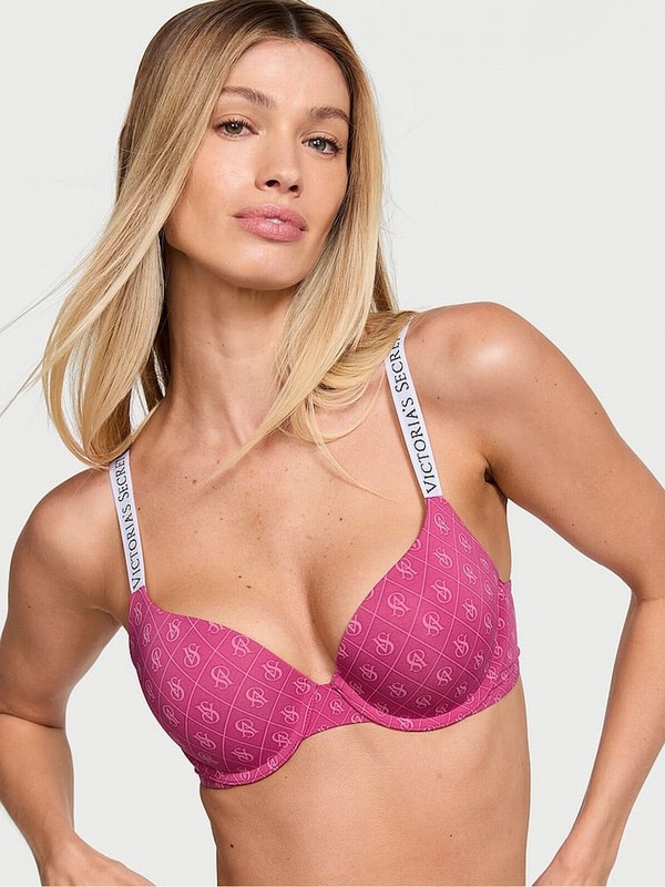 Rose / Pink Victoria Secret Luscious Shine Full Cup Push Up Bras | XCRUV2035