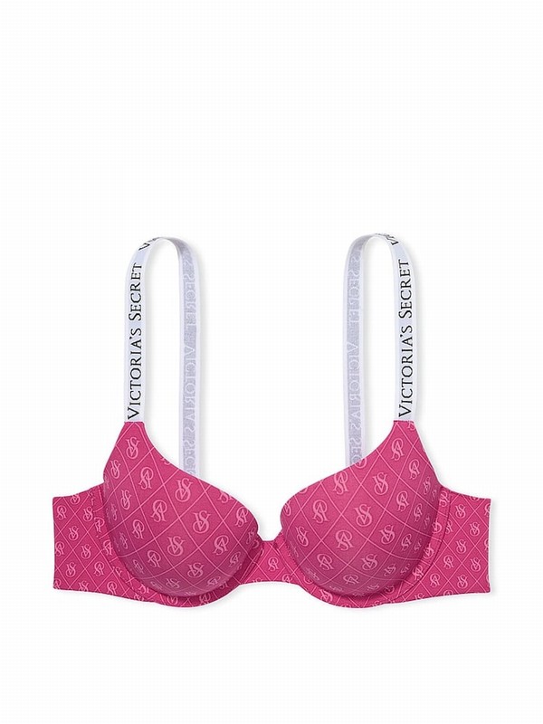 Rose / Pink Victoria Secret Luscious Shine Full Cup Push Up Bras | XCRUV2035