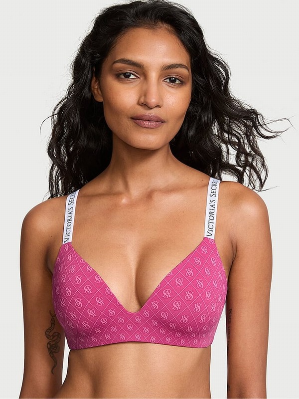 Rose / Pink Victoria Secret Luscious Shine Non WiLightly Lined Bras | SULGH6581