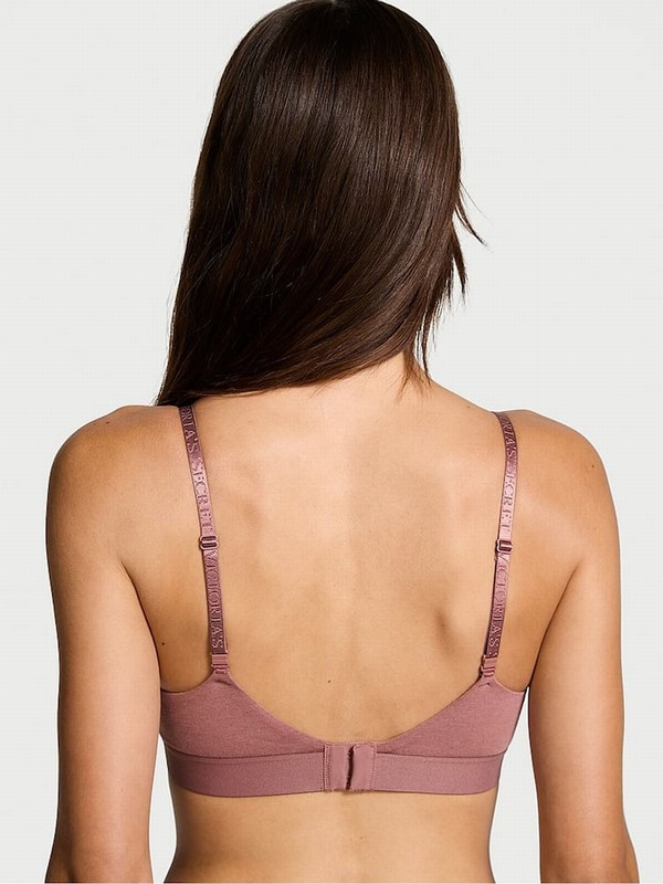 Rose / Pink Victoria Secret Vintage Push Up Shine Patch Bras | QYOPR6157