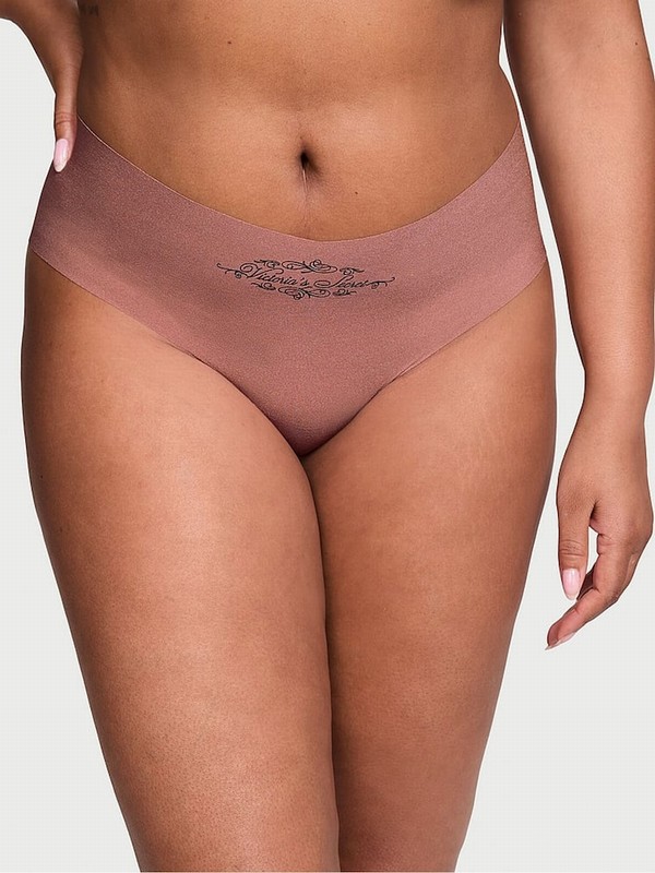 Rose / Pink Victoria Secret Vintage Script Cheeky Underwear | QTHCD4987