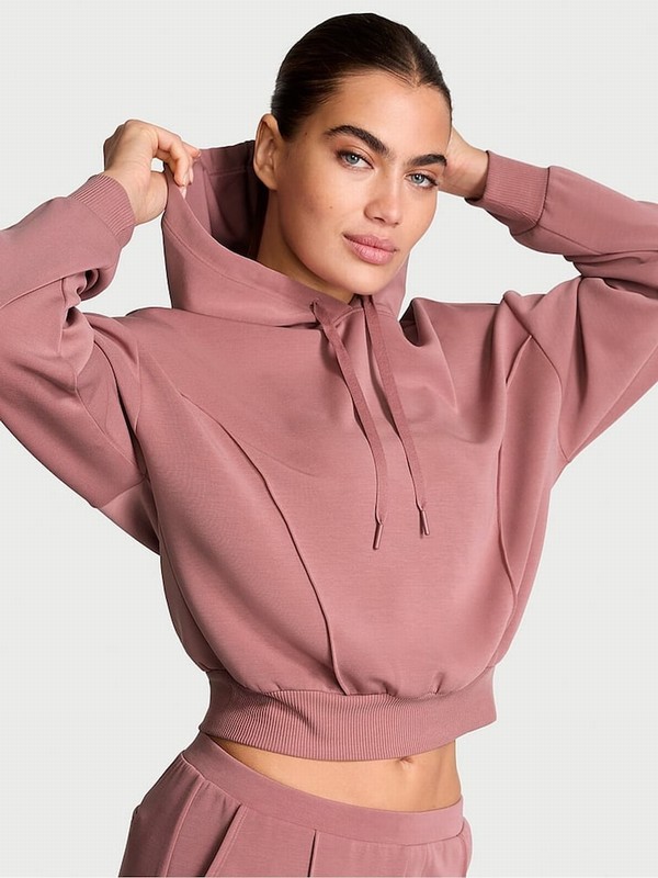 Rose / Pink Victoria Secret Vintage VSX Featherweight Knit Hoodie | PDTKV8941