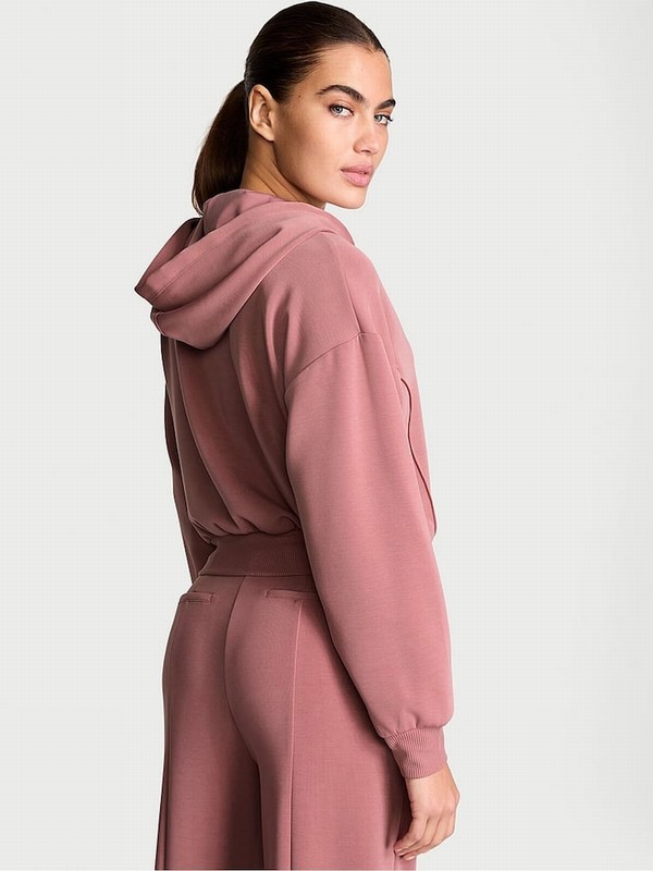 Rose / Pink Victoria Secret Vintage VSX Featherweight Knit Hoodie | PDTKV8941