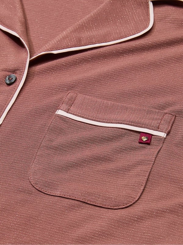 Rose / Pink / Stripes Victoria Secret Vintage Lurex Modal Long Nightwear | WEMOB9264