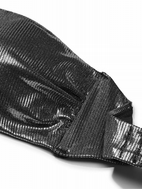 Silver Victoria Secret Foil Rib Bandeau Bikini Top | WTNFV3219