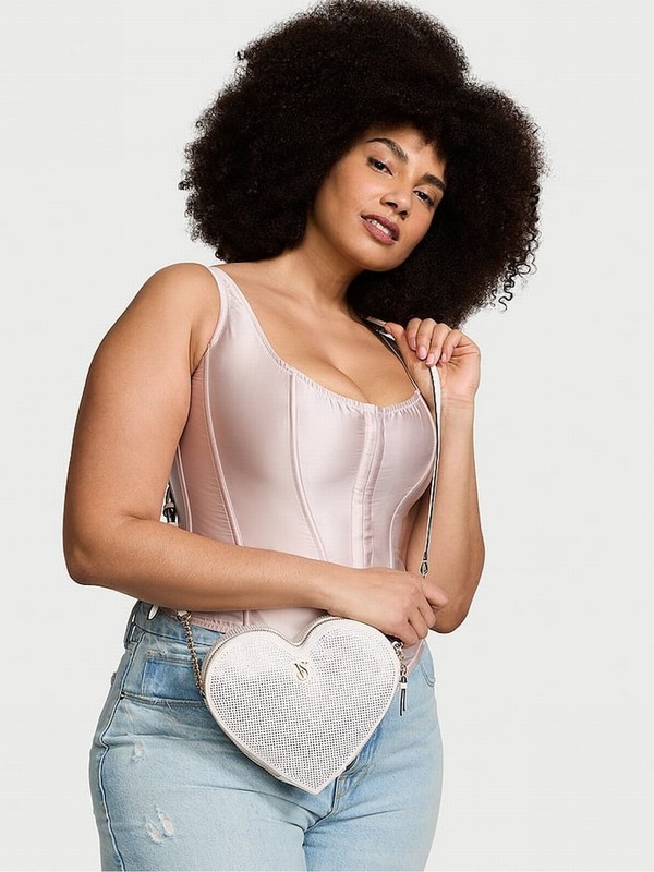 Silver Victoria Secret Iconic Shoulder Bags | JMNHQ6310