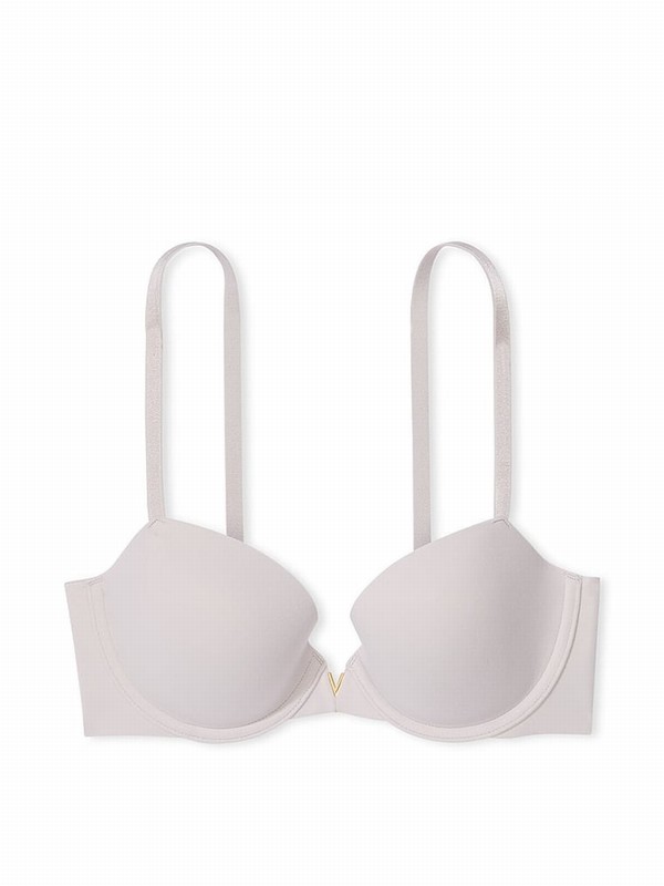 Silver / Grey Victoria Secret Pearl Lightly Lined Demi Smooth Bras | RNGFV0317
