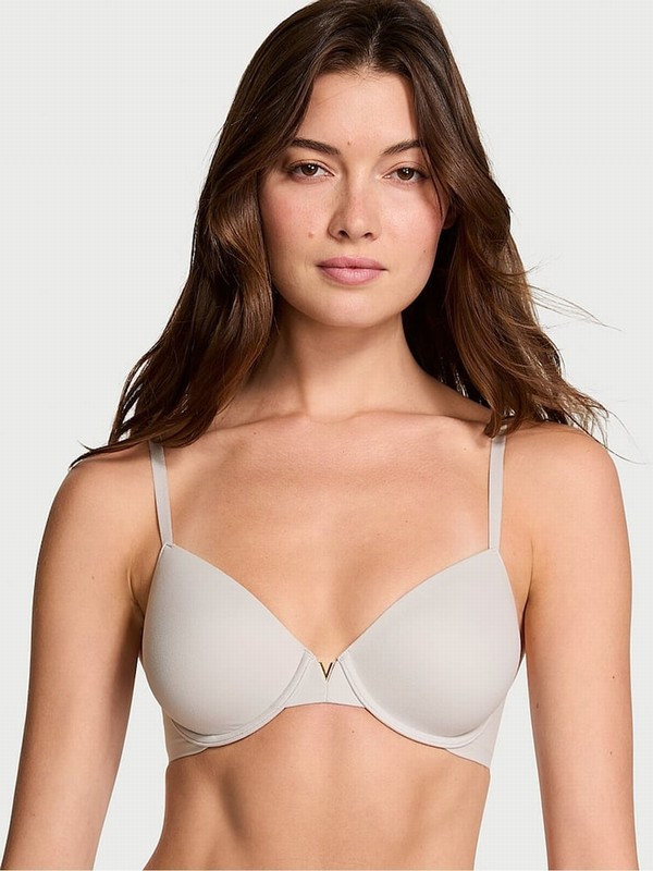 Silver / Grey Victoria Secret Pearl Smooth Lightly Lined Full Cup Bras | VDQLM9607