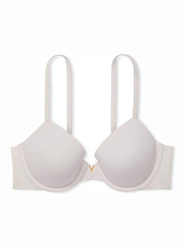 Silver / Grey Victoria Secret Pearl Smooth Lightly Lined Full Cup Bras | VDQLM9607