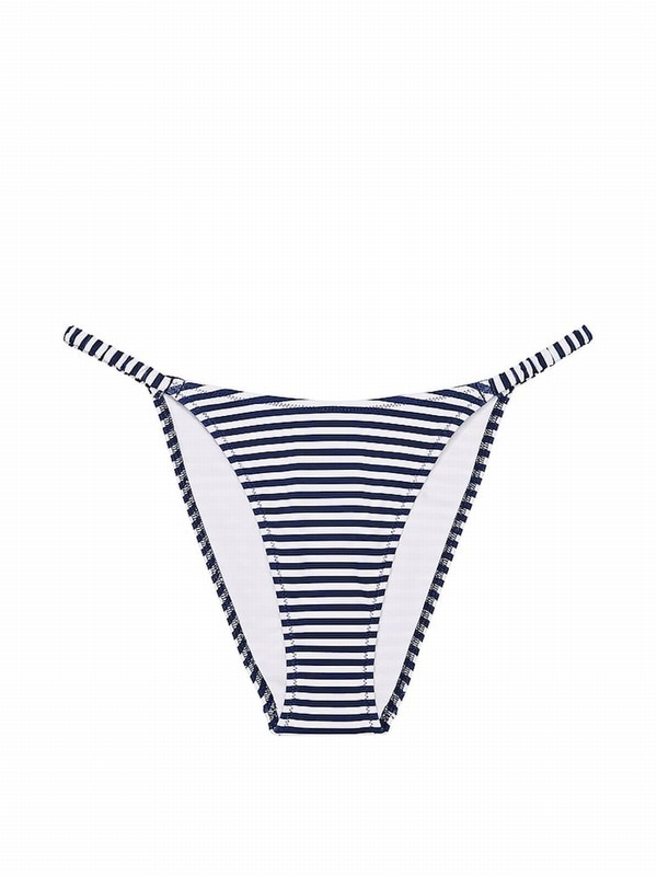 Stripes / Blue Victoria Secret Flamingo Cheeky Bikini Bottom | GYEIS6759