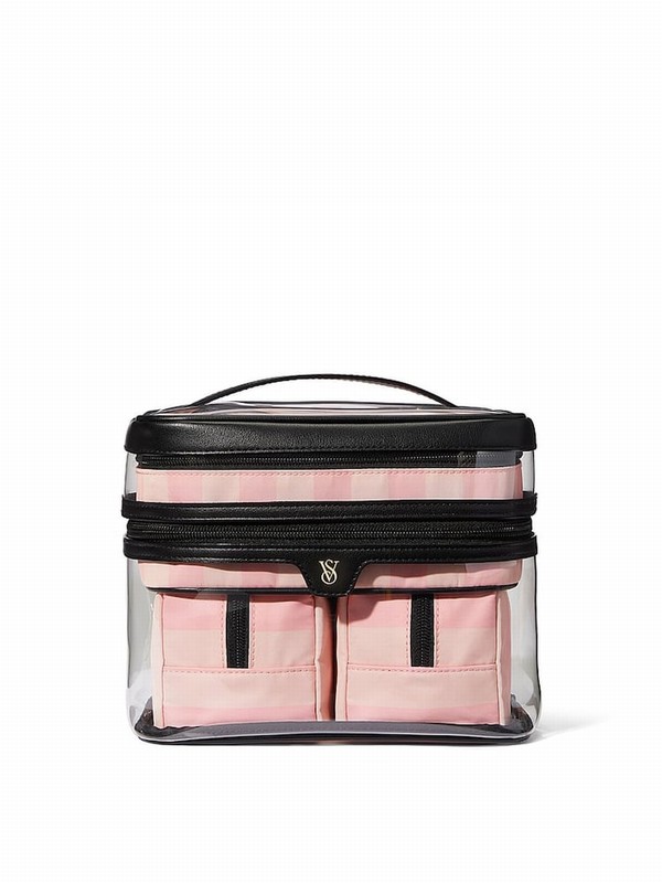 Stripes / Pink Victoria Secret Iconic 4 in 1 Makeup Bag | QFNVW5703