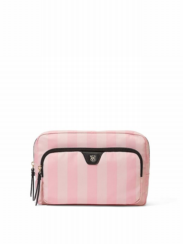 Stripes / Pink Victoria Secret Iconic Makeup Bag | RZBWM2796