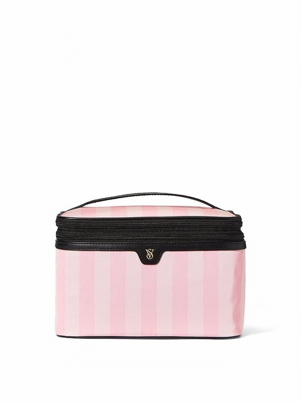 Stripes / Pink Victoria Secret Iconic Makeup Bag | OQFBZ7350