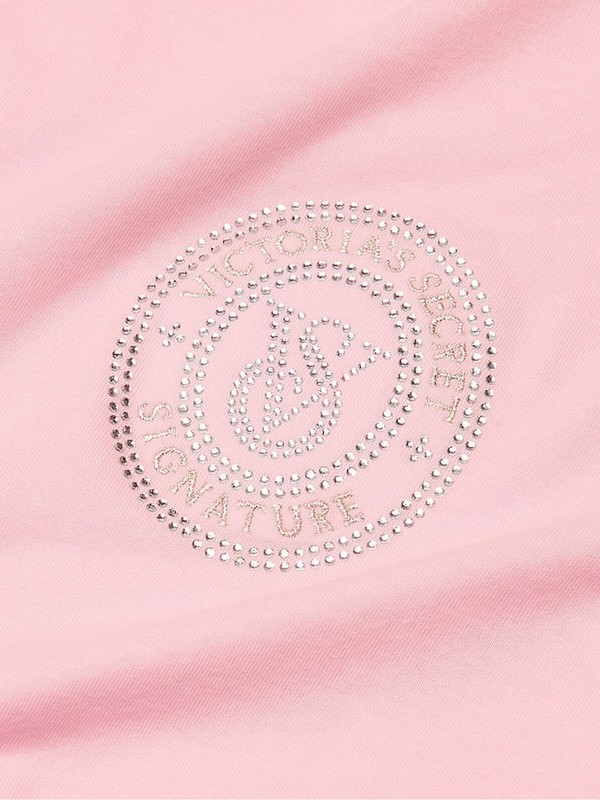 Stripes / Pink Victoria Secret Pretty Blossom Core Lurex Long Sleeve Flannel Nightwear | FDHPI7894