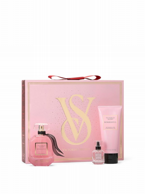 Victoria Secret Bombshell Fragrance Gift Set 3 Piece Perfume | BOFJW3190