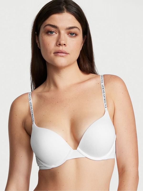 White Victoria Secret Add 2 Cups Push Up Bras | HJVQS3694