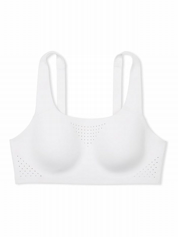 White Victoria Secret Back Close VSX Featherweight™ Max High Support Sports Bra | DHXCJ8264