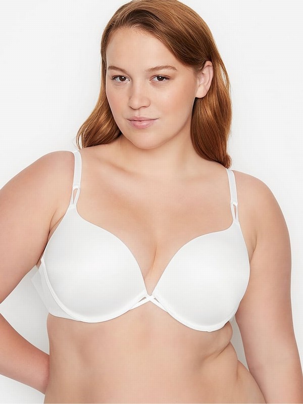 White Victoria Secret Bombshell Add 2 Cups Push Up Bras | JCETX8275