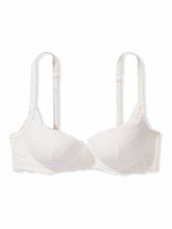 White Victoria Secret Coconut Balcony Lace Bras | IFPMH0754