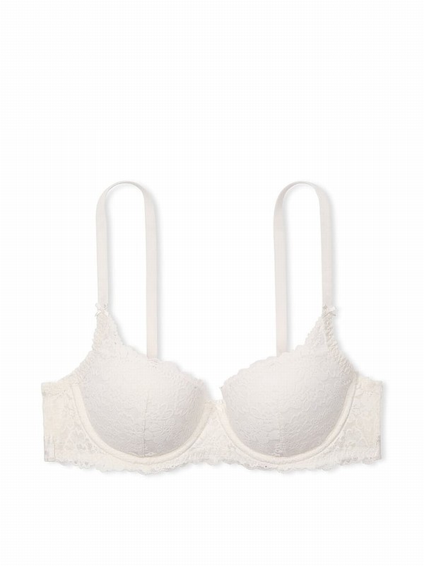 White Victoria Secret Coconut Balcony Lace Bras | EUWVO8156