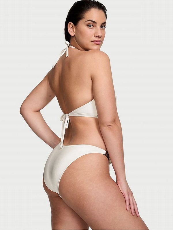 White Victoria Secret Coconut Cheeky Chain Bikini Bottom | XRCMH2165