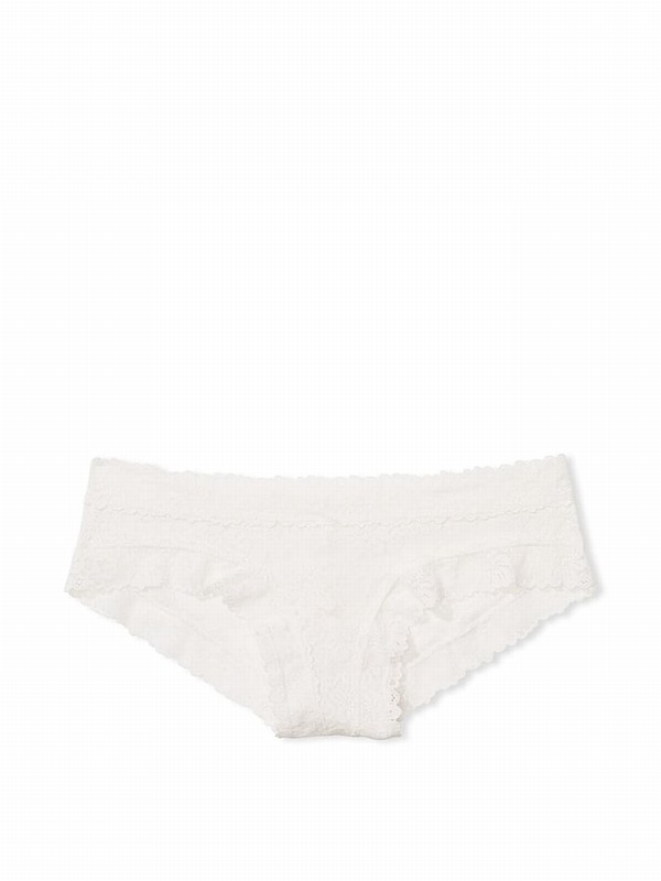 White Victoria Secret Coconut Cheeky Floral Lace Underwear | FOHQW5640