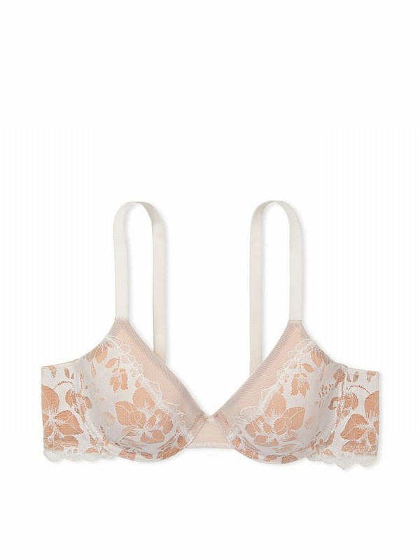 White Victoria Secret Coconut Lace Full Cup Bras | OUPMZ1309