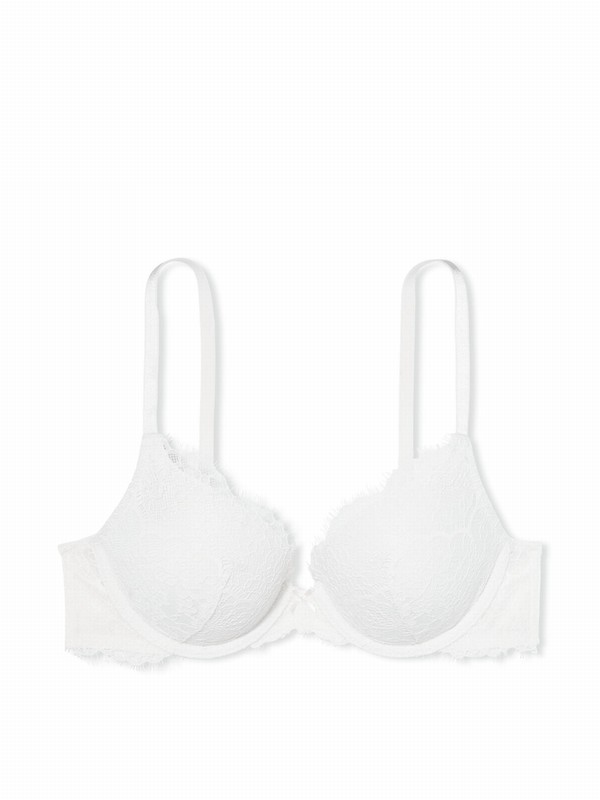 White Victoria Secret Coconut Lace Lightly Lined Full Cup Bras | HGIXE4270