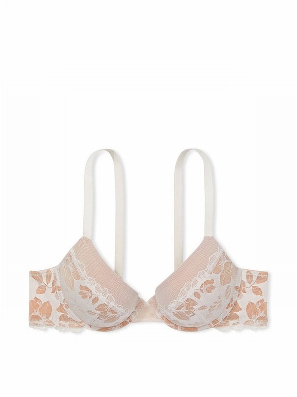 White Victoria Secret Coconut Lace Push Up Bras | SBUMN1490