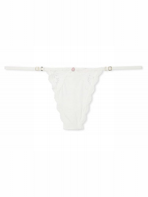 White Victoria Secret Coconut Lace Trim G String Underwear | BLOXG9645