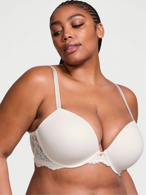 White Victoria Secret Coconut Push Up Bras | OLGPD0541